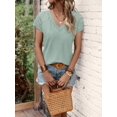 thumbnail image 5 of Beautyin Blouse à Manches Courtes Col en V avec Manches en Dentelle, 5 of 5