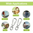thumbnail image 5 of Swivel Clip, 2Pcs Stainless Steel Leash Swivel Snap Hooks Locking Dog Leash Buckle Quick Release Buckle Anti-Rust Carabiner Clips for Dog Walking Camping Backpack (Silver), 5 of 5