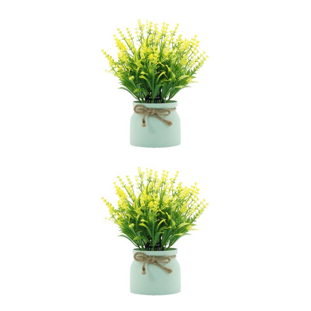 Yuarrent Plantas en macetas falsas Flores de escritorio artificiales Maceta de plástico Estatuilla de bonsái Interior Hogar Cocina Oficina Type1 NO1