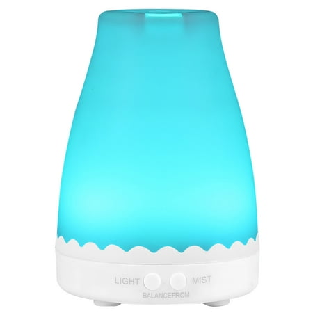 BalanceFrom Essential Oil Diffuser, 120ml Aroma Essential Oil Cool Mist Humidifier with Adjustable Mist Mode,Waterless Auto Shut-off and 7 Changeable Color LED