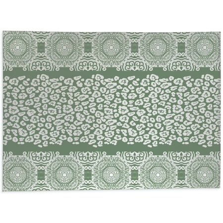 

Mingleopard Sage & White Kitchen Mat by Kavka Designs