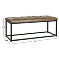 thumbnail image 4 of SAFAVIEH Reynolds Contemporary Modern Glam Tufted Bench, Tan/Black, 4 of 6