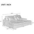 thumbnail image 2 of LUCKHAO 90'' Square Arm Sofa with Removable Back Cushions and 2 pillows,Corduroy Fabric Sofa Bed for Living Room, Office, Apartment, 2 of 10