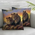 thumbnail image 3 of Orinice Lions Sunset Brothers Hildebrandt Graphic Decorative Cushion Throw Pillow Cover for Home Couch Living Room Bed Sofa Zipper Closure Pillowcase 1PC 12x12in, 3 of 5