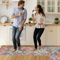 thumbnail image 3 of Boho Floral Kitchen Rugs Mat Set of 2 Non-Slip Washable Bohemian Colorful Kitchen Rug Runner Rubber Backed Kitchen Mats for Floor Boho Decor, 3 of 5