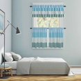 thumbnail image 5 of Colorful Stripe Kitchen Curtains Sets for Windows 24 Inch Length, Modern Teal Blue Green Vertical Striped Rod Pocket Window Treatments Tier Curtains and Valances Set for Bedroom/Bathroom, 5 of 8