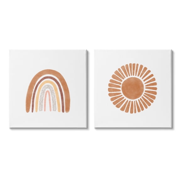 Stupell Industries Cute Patterned Rainbow and Sun Boho Kids Doodle,17 x 17, Design by Taylor Shannon Designs