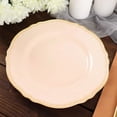 thumbnail image 5 of Balsa Circle 10 Nude Round 9" Disposable Plastic Dinner Plates Gold Scalloped Trim Party Events Tableware Decorations, 5 of 8