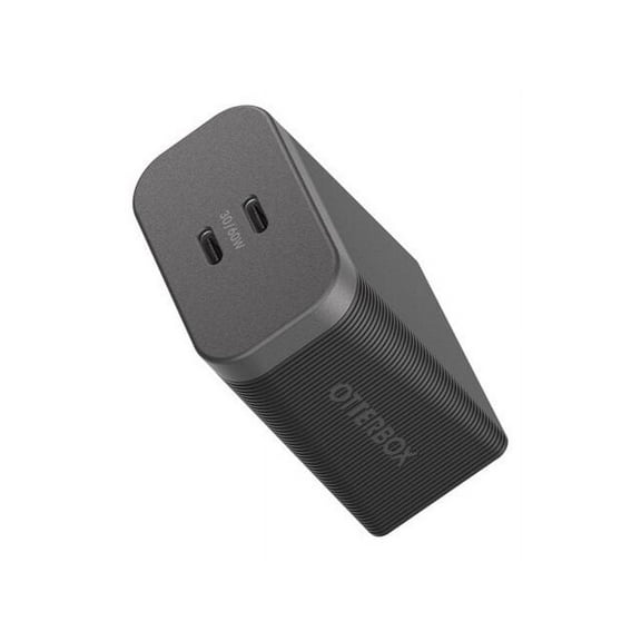 OtterBox Premium Pro - Power adapter - 60 Watt - 3 A - iP - 2 output connectors (2 x USB-C) - nightshade