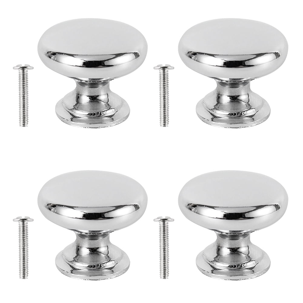 Willstar 4PCS Round Kitchen Knobs Stainless Steel Drawer