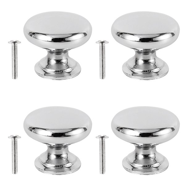 Willstar 4PCS Round Kitchen Knobs Stainless Steel Drawer Dresser Door Pull Handles Heavy