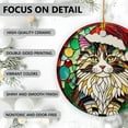 thumbnail image 4 of Norwegian Forest Cat Ornaments Ceramic For Christmas, Stained Glass Ornaments Ceramic Christmas 2025, 4 of 7