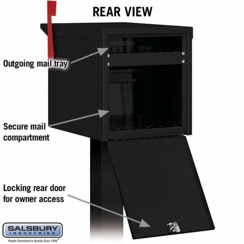 SALSBURY INDTRIES 4325BLK Roadside Mailbox,Black