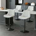 thumbnail image 1 of Hawsaiy Adjustable Bar Stools Set of 4, Swivel Counter Height Bar Chairs with Back, Modern Technical Fabric Barstools for Kitchen Island & Home, White, 1 of 11
