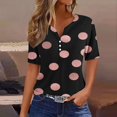 thumbnail image 1 of Fiudx Camisas de Mujer Blusa de Manga Corta Estampada a La Moda para Mujer, Blusas Informales con Cuello Redondo, 1 of 5