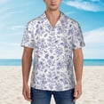 thumbnail image 4 of Daiia Floral Butterfly Hawaiian Shirt for Men Gentle Cotton Regular Short Sleeve Casual-XX-Large, 4 of 9