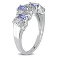 thumbnail image 3 of Miabella Women's 3/5 Carat T.G.W. Pear-Shaped and Round-Cut Tanzanite Sterling Silver Crisscross Ring, 3 of 6