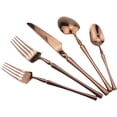 thumbnail image 3 of LANFENG Copper Silverware Set, 5-Piece 18/10 Stainless Steel Flatware Cutlery Mirror Finish, Ideal for Wedding Festival Party  Kitchen, 3 of 7