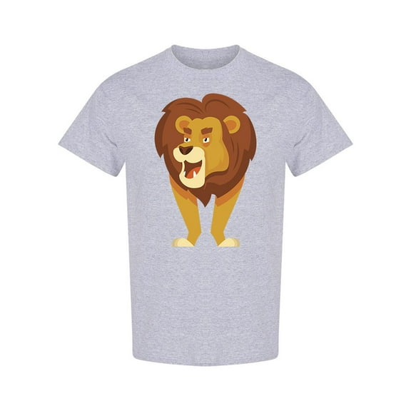Cartoon Lion Posing T-Shirt Men -Image by Shutterstock, Male Small