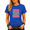 2-Blue, variant on GIFFIMY Women's Bohemian Celestial Graphic V-Neck Short Sleeve T-Shirt Purple Standard Fit Everyday Top