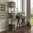 thumbnail image 3 of Furniture of America Cirion Modern Wood 5-Shelf Corner Bookcase in Cream Weave, 3 of 5