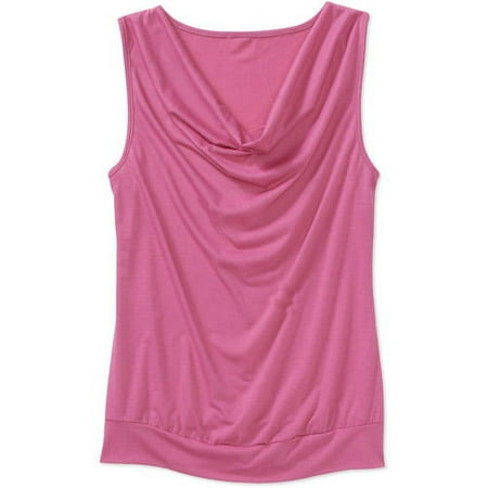 Susie Rose Juniors Plus Cowl Neck Tank w/ Banded Bottom