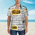 thumbnail image 4 of Disketp Hawaiian Shirts For Men,Hello Print Mens Casual Short Sleeve Button Down Shirts Beach Shirt, 4 of 8