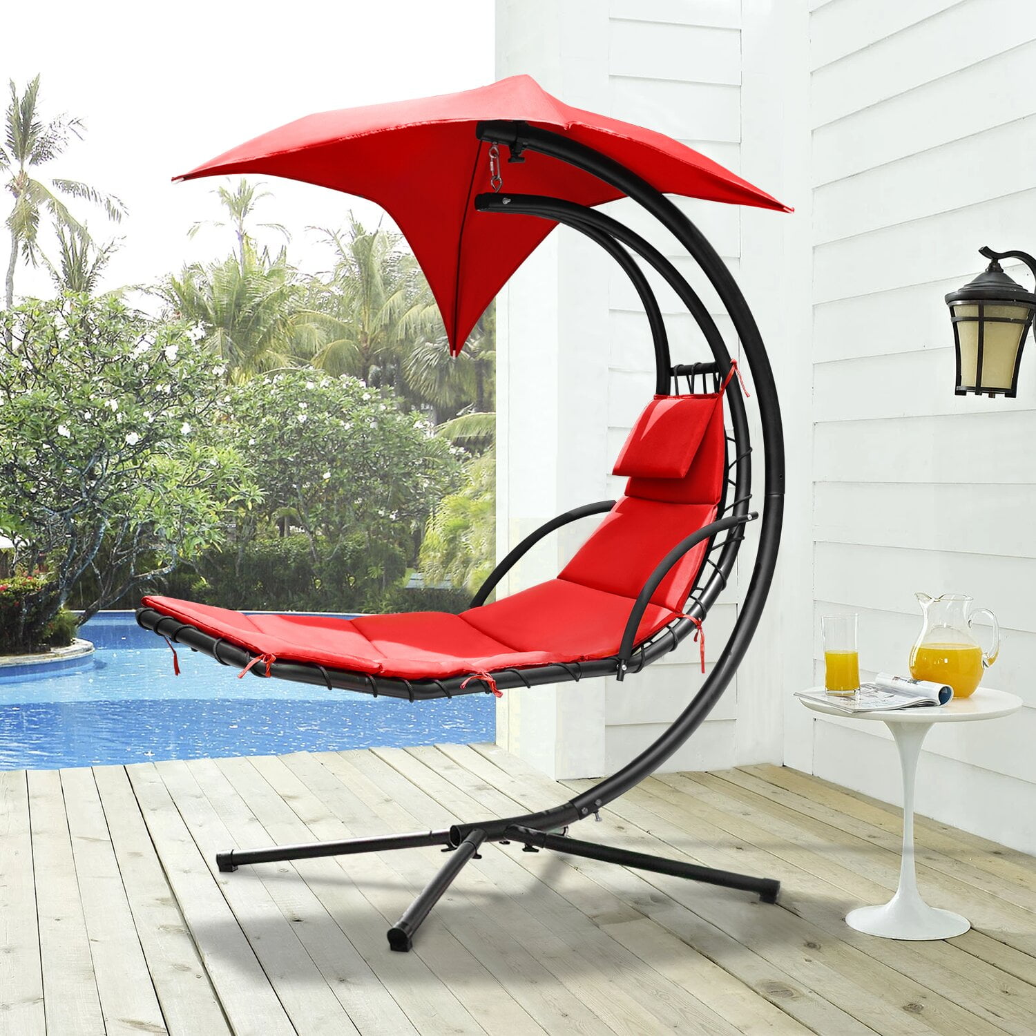 Hanging curved lounge on sale chair