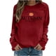 thumbnail image 1 of Sudadera Para Mujer, Tops de Otoño de Acción de Gracias, Camiseta Holgada Estampada A La Moda, Blusa de Manga Larga, Tops Casuales de Cuello Redondo Odeerbi ODB183347, 1 of 5