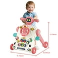 thumbnail image 4 of KOPPOP Baby Walker, 3-in-1 Activity Center and Learning Walker Sit-to-Stand Toy with Music & Lights, Foldable Push Toy for Infant Toddler 9+ Months, Pink, 4 of 8