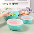 thumbnail image 6 of WALL QMER Mixing Bowls with Lids Set, Plastic Mixing Bowls for Kitchen Preparing, Serving and Storing, Set of 3-Includes 3 Bowls and 3 Lids, BPA-FREE Neat Nesting Bowls with Sealing Lids, 6 of 7