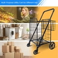 thumbnail image 6 of SereneLife Folding Grocery Utility Shopping Supermarket Cart W/ 360 Rolling Swivel Wheels, 110 lbs., 6 of 8