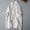 White, variant on Lopecy-Sta Women's Cotton Linen Polka Dot Blazer, Plus Size Loose Long Sleeve Trench Coat, Casual Mid-Length Open Front Outerwear for Spring Autumn White L