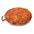 thumbnail image 1 of Oriental Round Floor Cushion with Handle, Swirly Paisley Leaves Flower Curly Branches Bohemian Blooms Motif, Decorative Pillow for Living Room & Dorms, 18" Round, Magenta Orange, by Ambesonne, 1 of 4