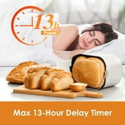 Kitchen in the Box 2lb Bread Maker with Auto Fruit Nut Dispenser, 12-in-1 Gluten-Free Bread Machine, 13H Delay Timer, Nonstick Pan, Keep Warm, Blue