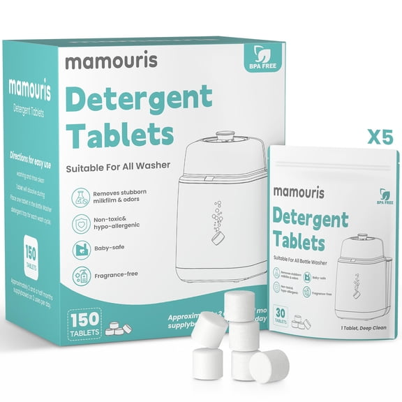 Tabletas detergentes Mamouris 150 piezas para lavadora de biberones