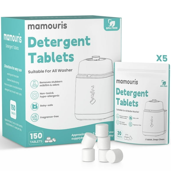 Tabletas detergentes Mamouris 150 piezas para lavadora de biberones