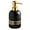 Black, variant on Elegant Cylinder-Shaped Soap Dispenser, Matte Ceramic Bottle Designed with Simple Golden Lines(Black)