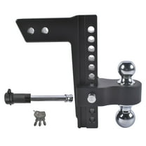 GELUOXI Heavy Duty Adjustable Trailer Hitch Fits 2.5" Receiver 10" Drop/Rise 18500 LBS 2" & 2-5/16" Dual Ball