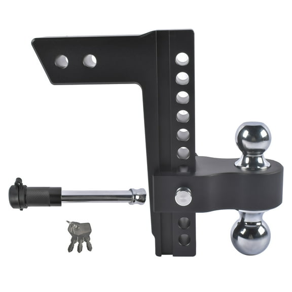 GELUOXI Heavy Duty Adjustable Trailer Hitch Fits 2.5" Receiver 10" Drop/Rise 18500 LBS 2" & 2-5/16" Dual Ball
