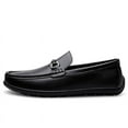 thumbnail image 4 of Men's Casual Loafers Slip On Leather Shoes Comfortable Lightweight Driving Shoes Male Moccasins Classic Penny Loafer Flats Boat Shoes Outdoor Walking Shoes, 4 of 12