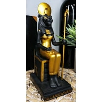 Egyptian Lioness Goddess Sekhmet Ra Sitting On Throne Statue Deity Of War Decor