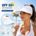 thumbnail image 5 of Delayuji Visor hat for women UPF50+ Foldable Open Top Ponytail Hat Adjustable Polyester Summer UV Protection sun hats Travel Portable Outdoor Hat 2 Piece, 5 of 6