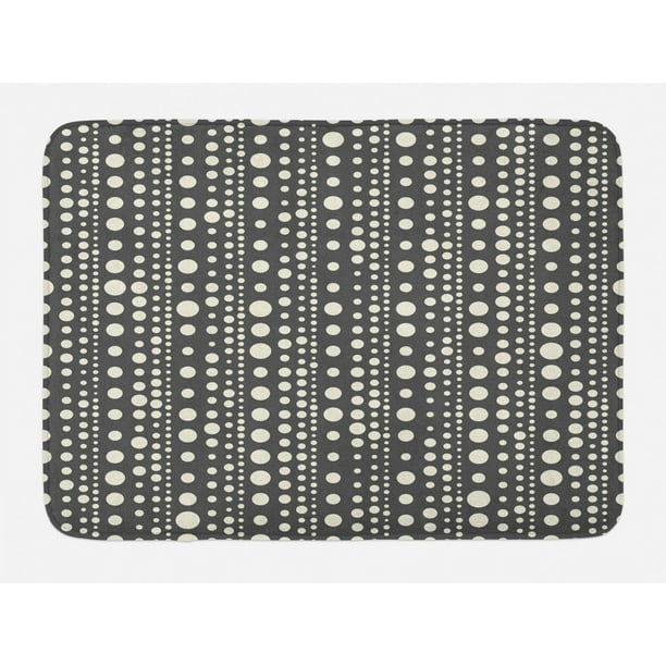 Geometric Bath Mat Big Little Circles Background With Round Shaped Oval Rings Mosaic Vintage Pattern Plush Bathroom Decor Non Slip Backing 29 5 X 17 Grey Cream By Ambesonne Com Plush Bathroom Decor Mat, Big Round Bathroom Mat