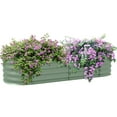 thumbnail image 2 of Outsunny Galvanized Raised Garden Bed Kit, Metal Planter Box with Safety Edging, 59" x 24.5" x 11.75", Green, 2 of 9