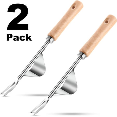 LNKOO 2 Pack Garden Hand Weeder Stainless Manual Weed Puller Bend-Proof, Ergonomic Soft Handle Non-Slip Weeding Tool, Gardening Gift Remove Dandelions, Thistles and Other (Best Way To Remove Weeds)