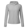 thumbnail image 4 of Hfnxid Sun Shirts for Women Lightweight UPF 50+ Long Sleeve Hoodies Quick Dry Full Zipper Blouses Outdoor Athletic Top Gray XXXL, 4 of 8