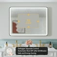 thumbnail image 2 of ANGELES HOME 48 x 36 inch LED Bathroom Mirror, LED Lighted Mirror for Bathroom, Wall Bathroom Vanity Mirror with Lights, Framed Round Corner Mirror with Dimmer, Anti-Fog, Vertical/Horizontal, 2 of 10