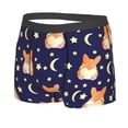 thumbnail image 2 of Fotbe Corgi Lying With Moons And Stars Men’s Total Support Pouch Boxer Briefs, X-Temp Cooling, Moisture-Wicking Underwear, Regular, Long-leg and Trunk-X-Large, 2 of 9