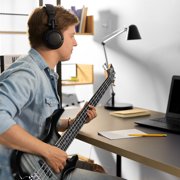 Glarry Full Size 4 String Electric Bass Guitar Burning Fire Tiger Stripe with SS Pickups and Amp, Black